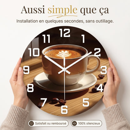 Horloge Murale Originale Tasse à Café Silencieuse – Baristéa