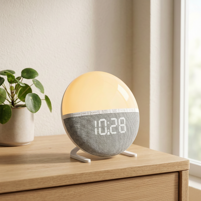 Réveil Lumineux Enfant et Adulte, Simulation Lever de Soleil, 9 Couleurs et 7 Sons Naturels – Aurina