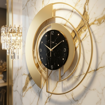 Horloge Murale Design Nordique en Métal Grand Format – Silencieuse, Luxe & Élégante pour Salon ou Hôtel – Luxious