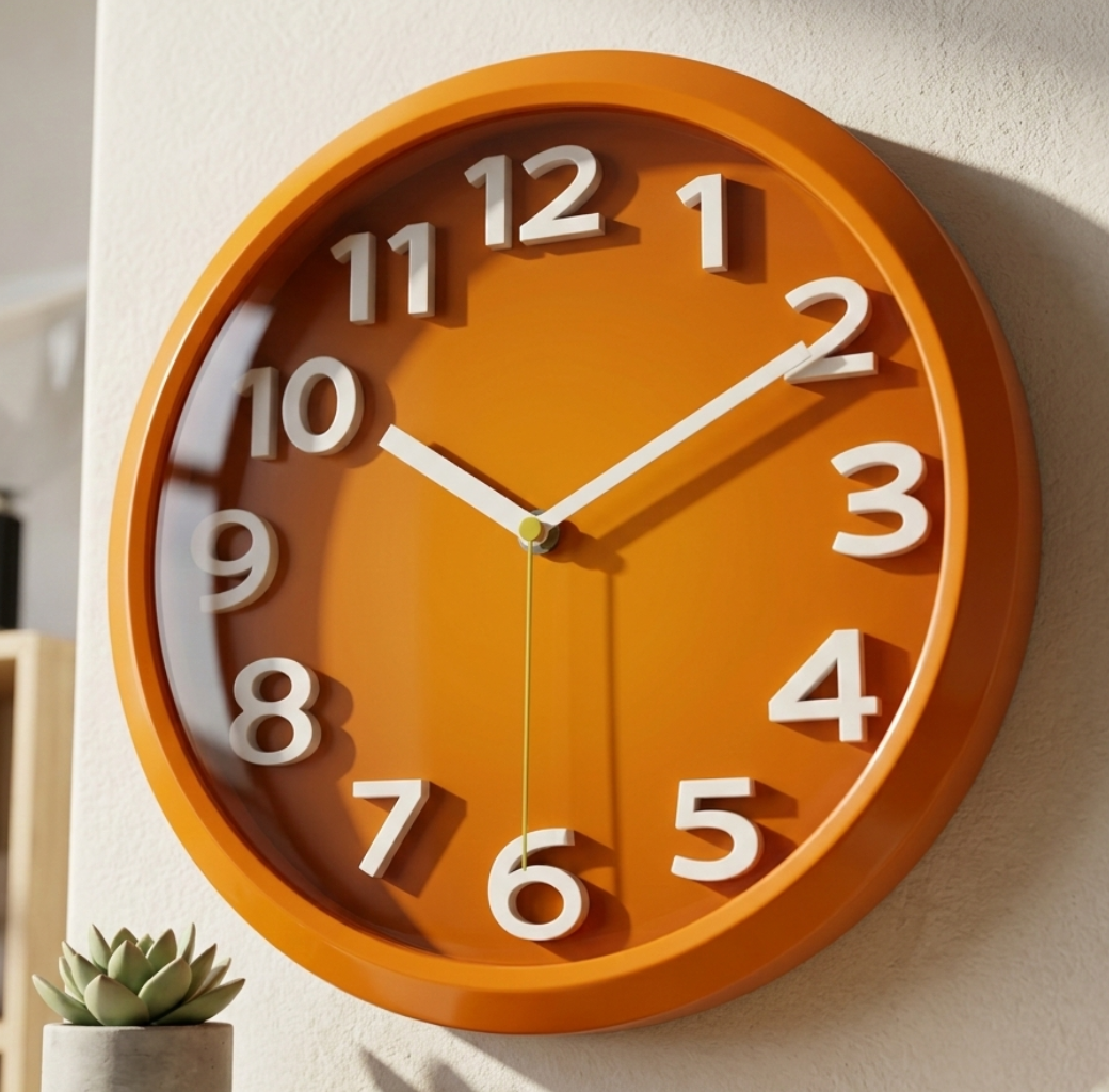 Horloge Murale Silencieuse Ronde en Acrylique – Design Simple & Lecture Facile – Cubera