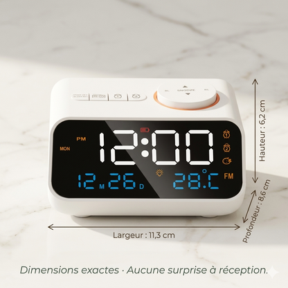 Réveil LED avec Radio FM et Snooze – Novyx