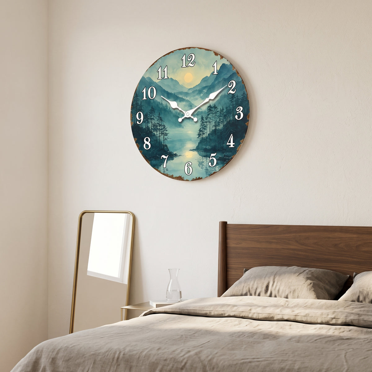 Horloge Murale Moderne Chiffres Créatifs en MDF, Silencieuse et Épurée – Numéa