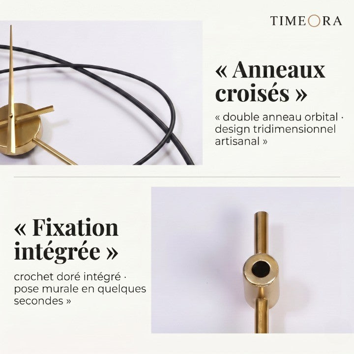 Pendule Murale Design Ovale en Métal, Silencieuse et Minimaliste – Ovalo