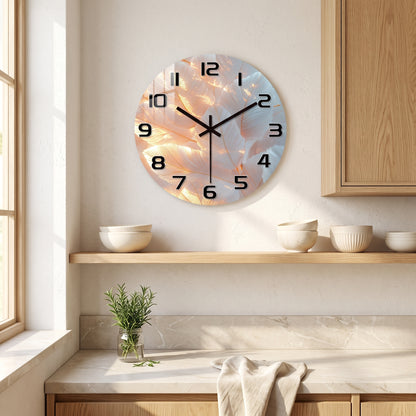Horloge Murale Originale Plumes Blanches Délicates, Silencieuse – Plumessa