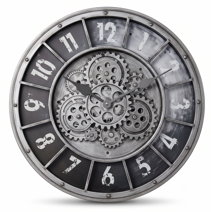 Horloge Murale Industrielle À Engrenages Style Steampunk, Silencieuse et Spectaculaire – Engrena