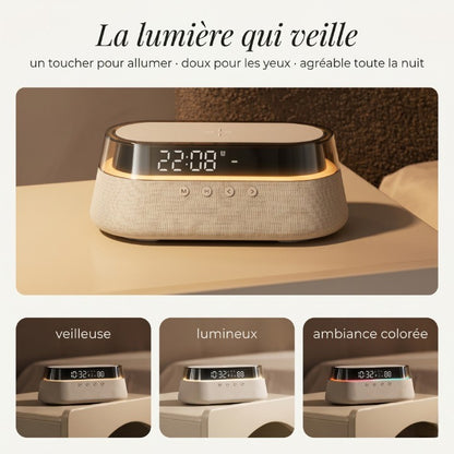 Réveil 6 en 1 avec Enceinte Bluetooth et Veilleuse RGB – Sonova