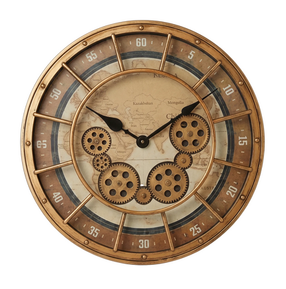 Horloge Murale Industrielle À Engrenages Style Steampunk, Silencieuse et Spectaculaire – Engrena