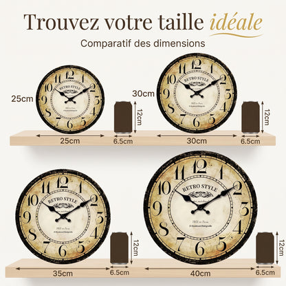Horloge Murale Vintage Signée Horloger Parisien, Silencieuse – Montmarta