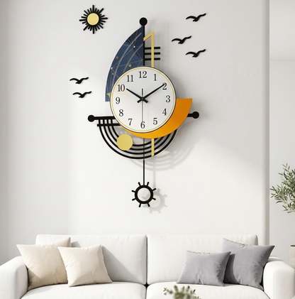 Pendule Murale Voilier Nautique en Acrylique, Créative et Décorative – Navelo
