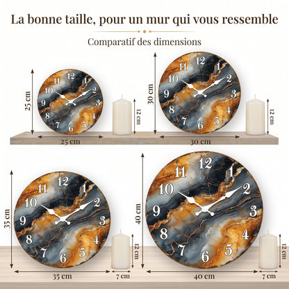 Horloge Murale Design Marbre Élégant, Silencieuse – Marbella