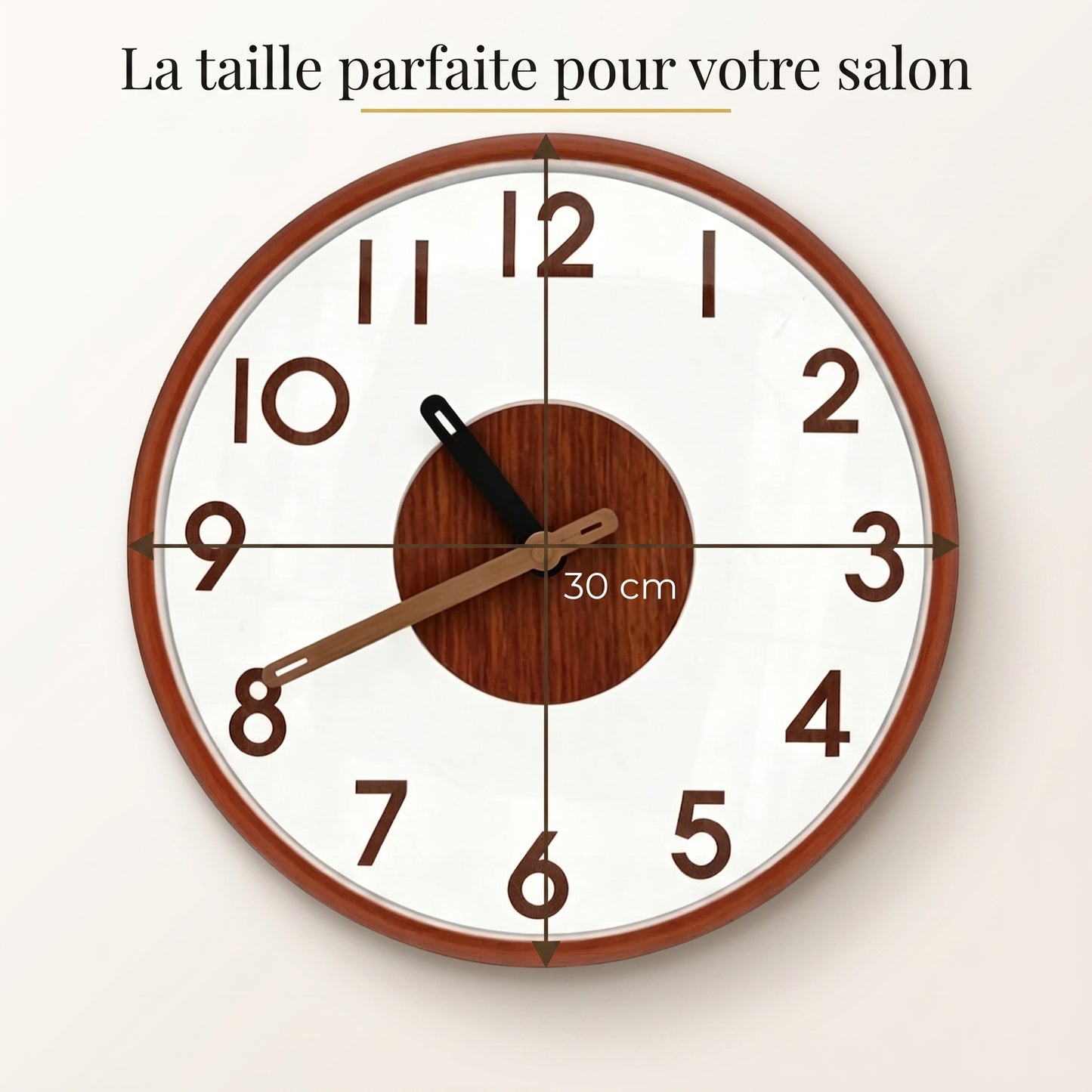 Horloge Murale en Bambou Naturel, Silencieuse et Facile à Lire – Bambusa