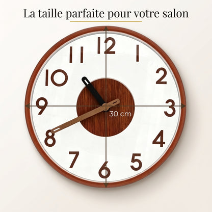 Horloge Murale en Bambou Naturel, Silencieuse et Facile à Lire – Bambusa