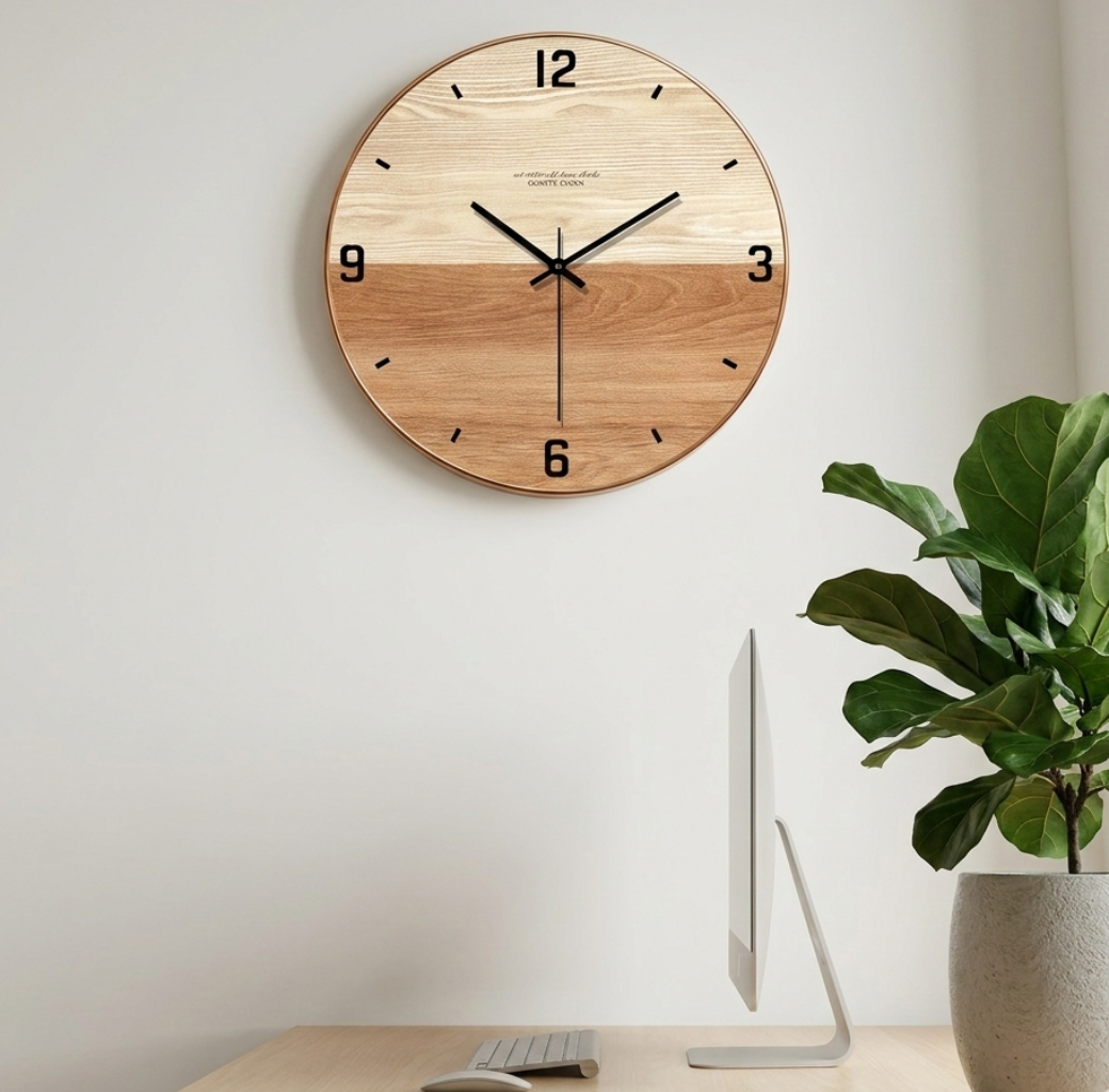 Horloge murale en bois au design moderne, silencieuse et décorative – Arca