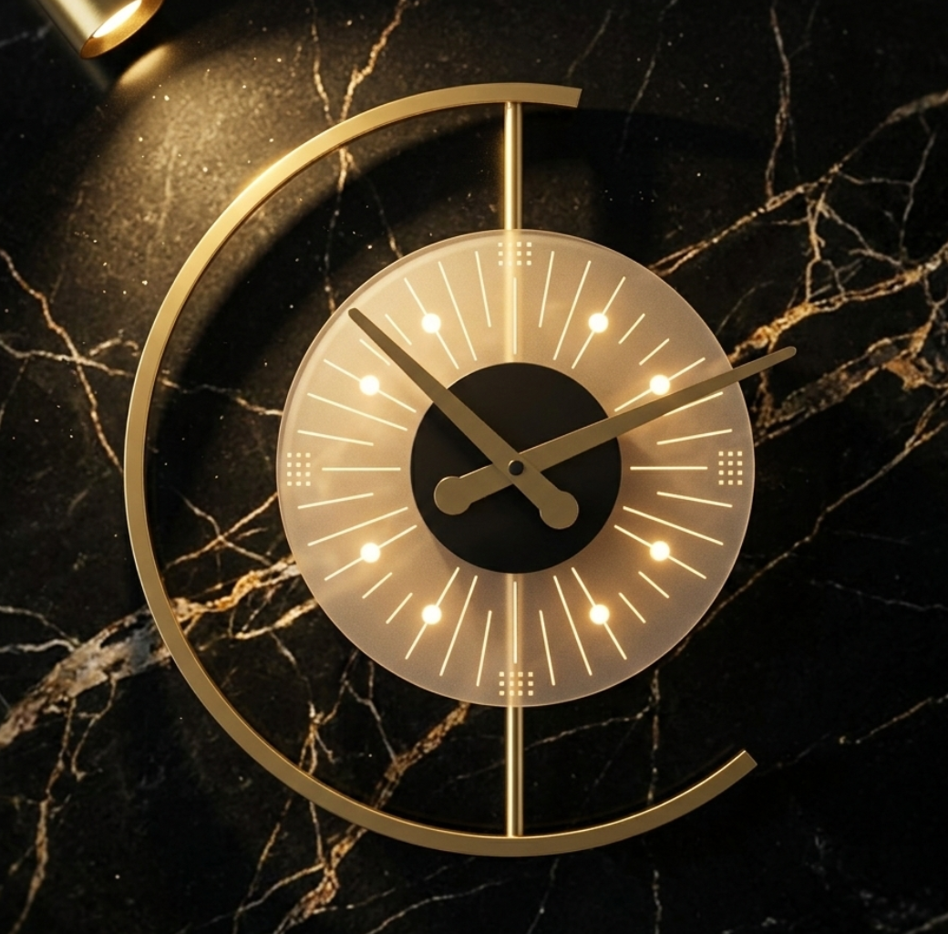horloge murale LED design moderne effet horloge lumineuse, décorative et élégante – Zelyon