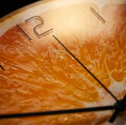 Horloge Originale Fruits Tropicaux en Acrylique, Silencieuse et Colorée – Fruvela