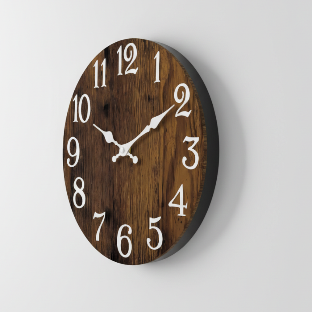 Horloge murale en bois au style rétro, silencieuse et lisible à distance – Nostrum