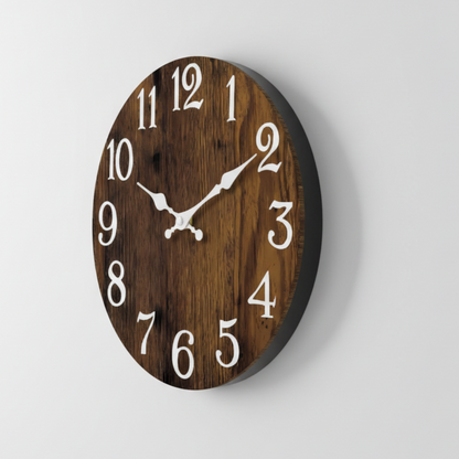 Horloge Murale en Bois au Style Rétro, Silencieuse et Lisible à Distance – Nostrum