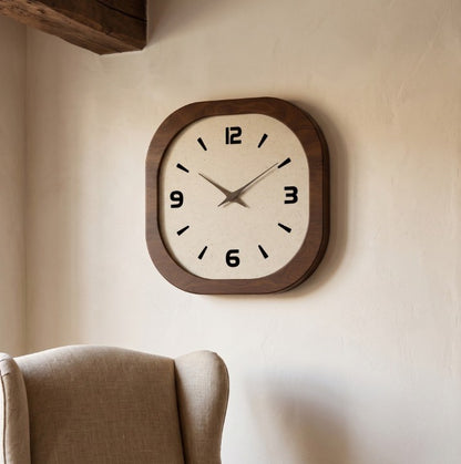Horloge Murale Vintage Style Français en Bois et Bambou, Silencieuse et Chaleureuse – Coquéa