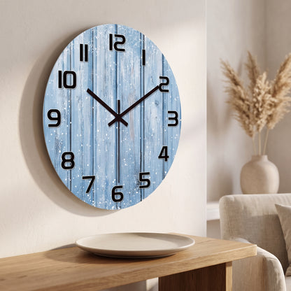 Horloge Murale Rustique en Bois Silencieuse, Flocons de Neige – Flocona