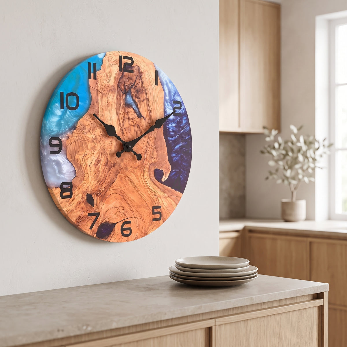 Horloge Murale Originale Motif Montagne Artistique, Silencieuse – Altavia