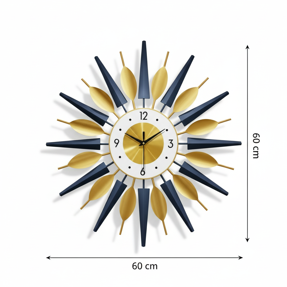 Horloge murale design circulaire en acrylique, décorative et silencieuse - Solveda