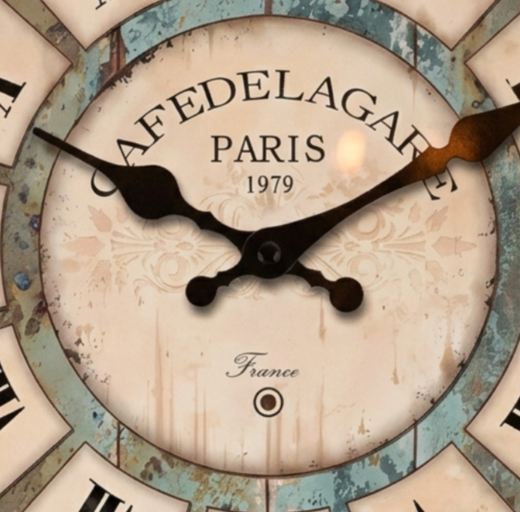 Horloge murale vintage en bois à motif grain naturel, silencieuse et décorative – Rustan