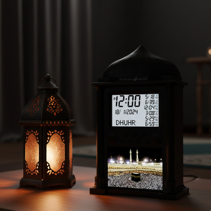 Réveil Azan Numérique Murale et de Bureau – Heures de Prière Mondiales, Adhan, Qibla – Musulman