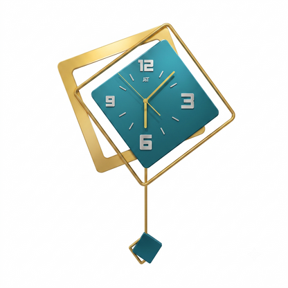 Horloge Murale Design Losange en Métal, Silencieuse et Contemporaine – Rhomba