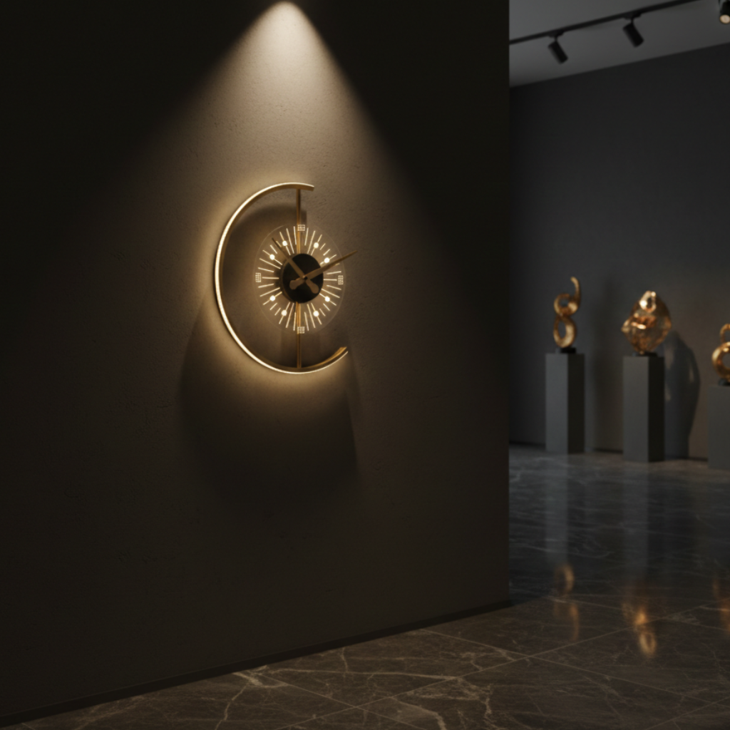 horloge murale LED design moderne effet horloge lumineuse, décorative et élégante – Zelyon