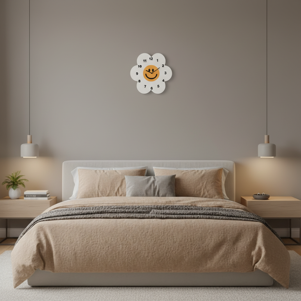 Horloge Murale Design Originale Tournesol Moderne en Acrylique, Silencieuse – Doxely