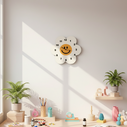 Horloge Murale Design Originale Tournesol Moderne en Acrylique, Silencieuse – Doxely