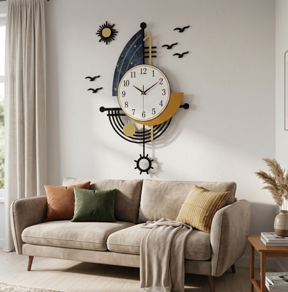 Pendule Murale Voilier Nautique en Acrylique, Créative et Décorative – Navelo