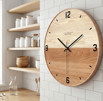 Horloge Murale en Bois au Design Moderne, Silencieuse et Décorative – Arca