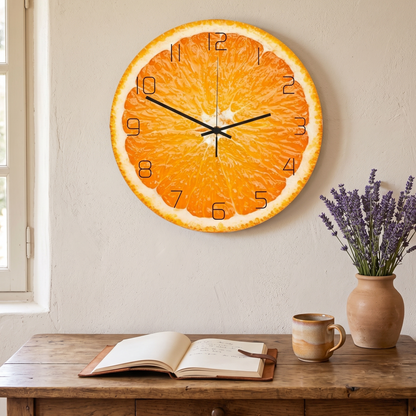 Horloge Originale Fruits Tropicaux en Acrylique, Silencieuse et Colorée – Fruvela