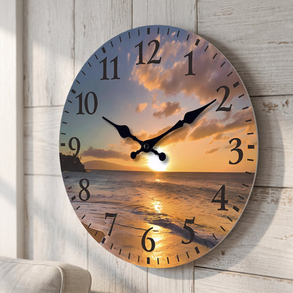 Horloge Murale Design Motif Bois en Bambou, Silencieuse et Multi-Espaces – Naturelo