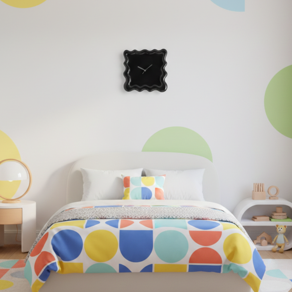 Horloge murale design carrée en ABS, décorative et silencieuse – Biscara