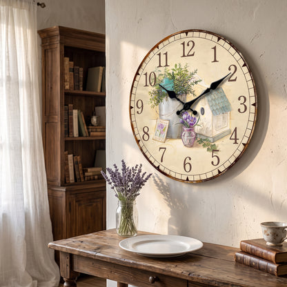 Horloge Vintage en Bois Provençal Lavande, Silencieuse – Lavandéa