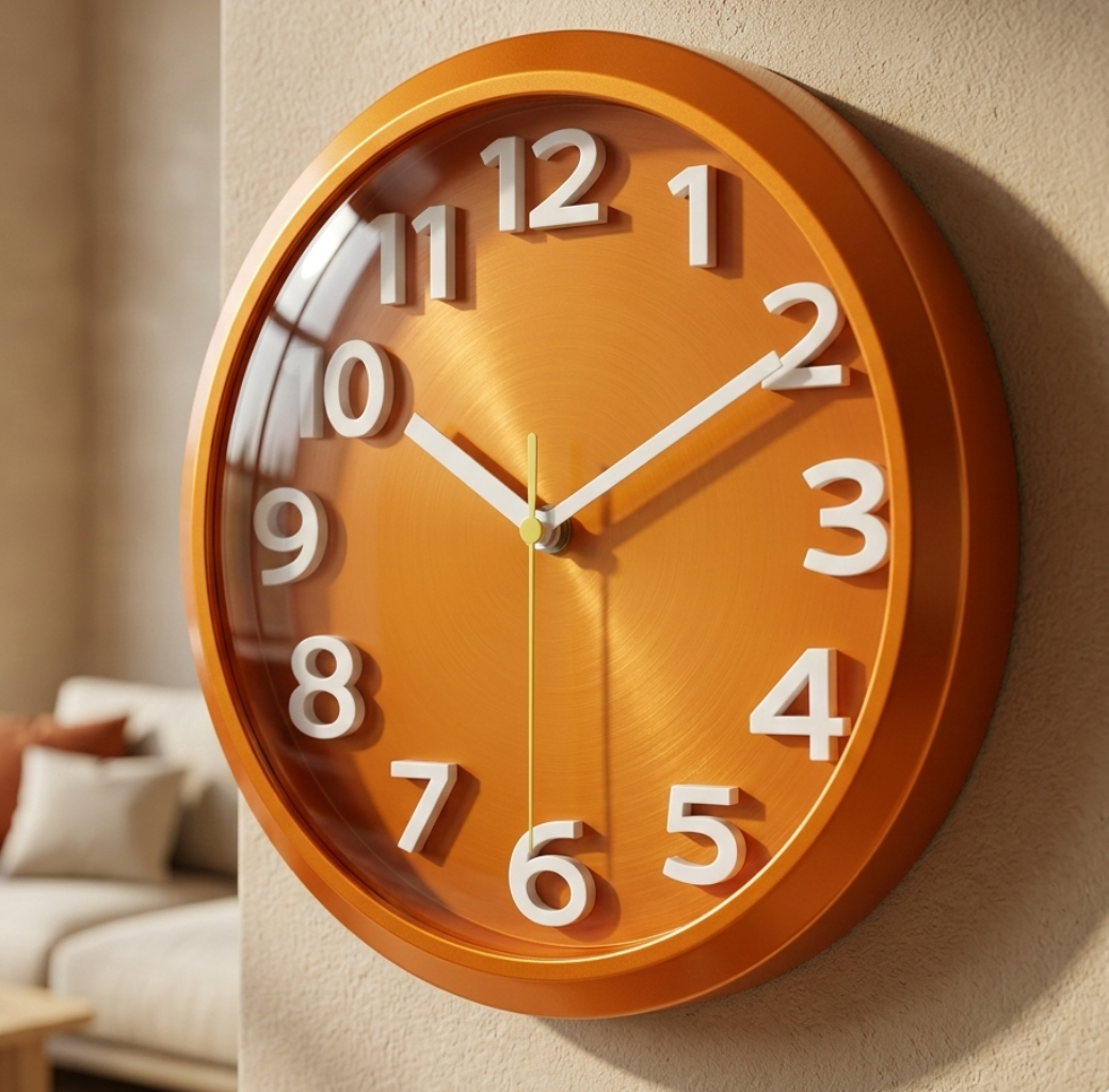 Horloge Murale Silencieuse Ronde en Acrylique – Design Simple & Lecture Facile – Cubera