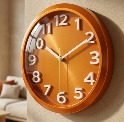 Horloge Murale Moderne Ronde en Acrylique, Silencieuse et Simple à Lire – Cubera