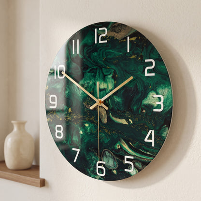Horloge Murale Design Effet Marbre 3D en Acrylique, Silencieuse – Marbelia