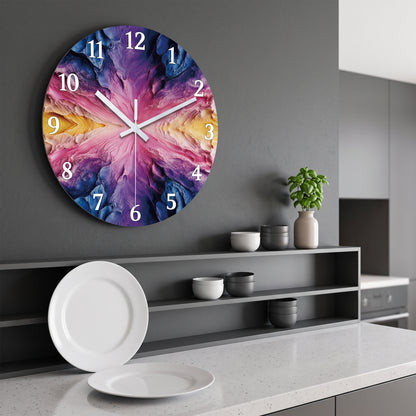 Horloge Murale Design Abstrait Violet, Silencieuse – Améthia