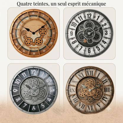 Horloge Murale Industrielle À Engrenages Style Steampunk, Silencieuse et Spectaculaire – Engrena