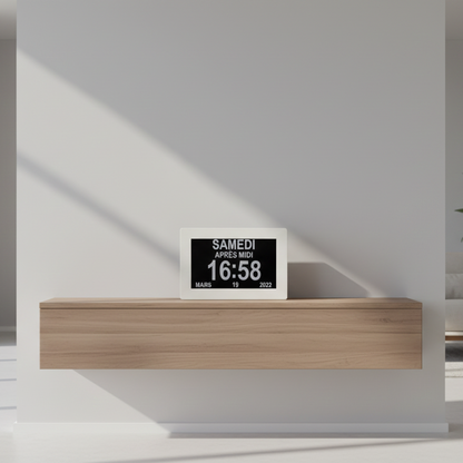 Réveil LED Calendrier Multilingue avec 12 Alarmes et Télécommande – Calendra