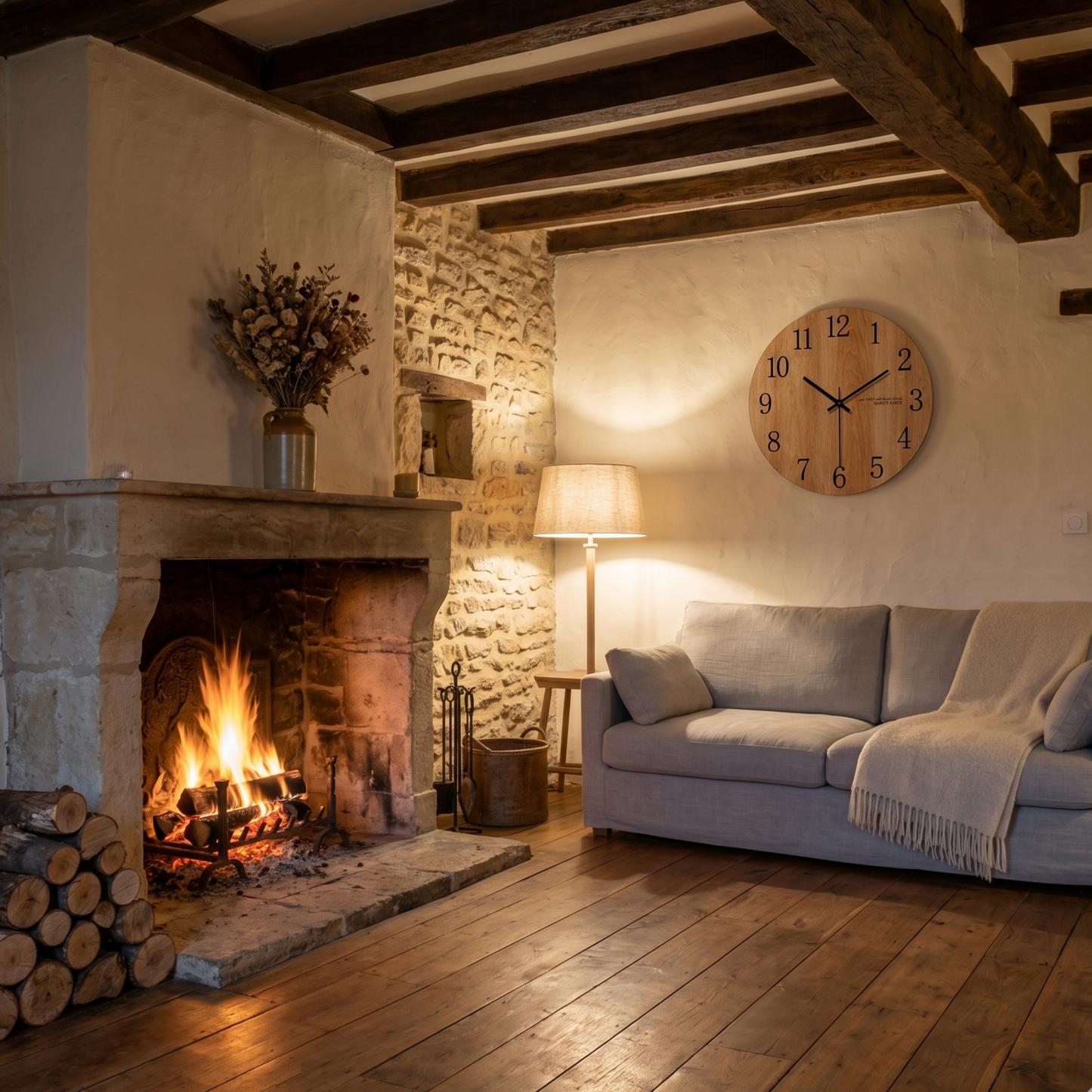 Horloge Murale Design Ronde en Bois, Silencieuse et Épurée – Sylvano