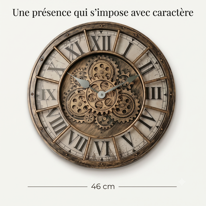 Horloge Murale Industrielle À Engrenages Style Steampunk, Silencieuse et Spectaculaire – Engrena
