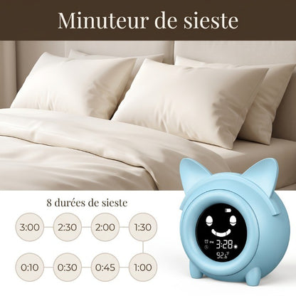 Réveil Enfant Tactile LED avec Affichage Température, Rechargeable – Tempéo