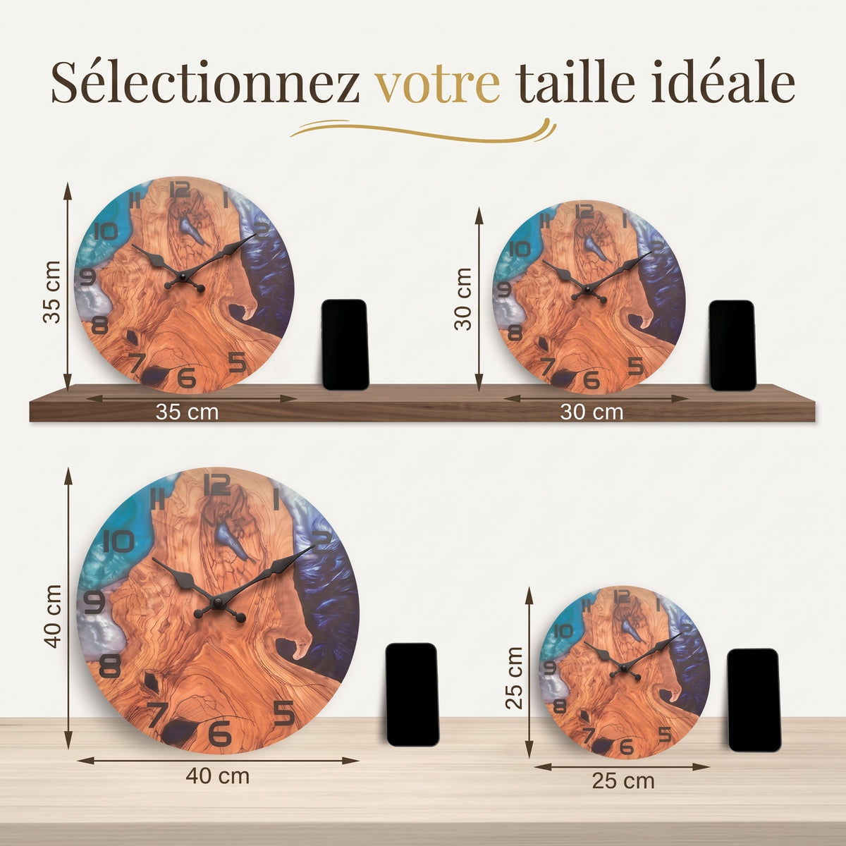 Horloge Murale Originale Motif Montagne Artistique, Silencieuse – Altavia