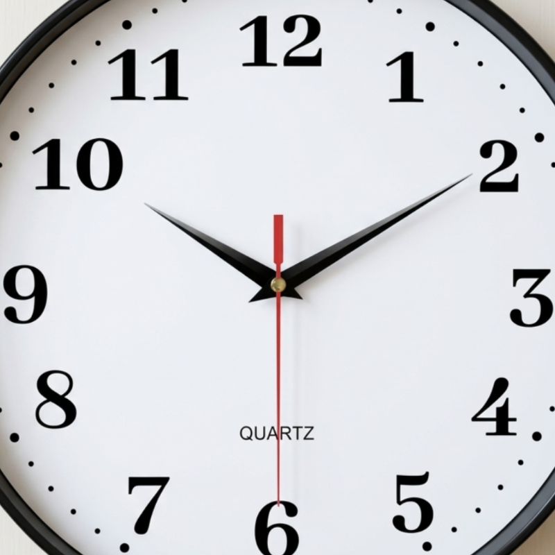 Horloge Murale Moderne Ronde en Plastique, Silencieuse et Minimaliste – Blanco