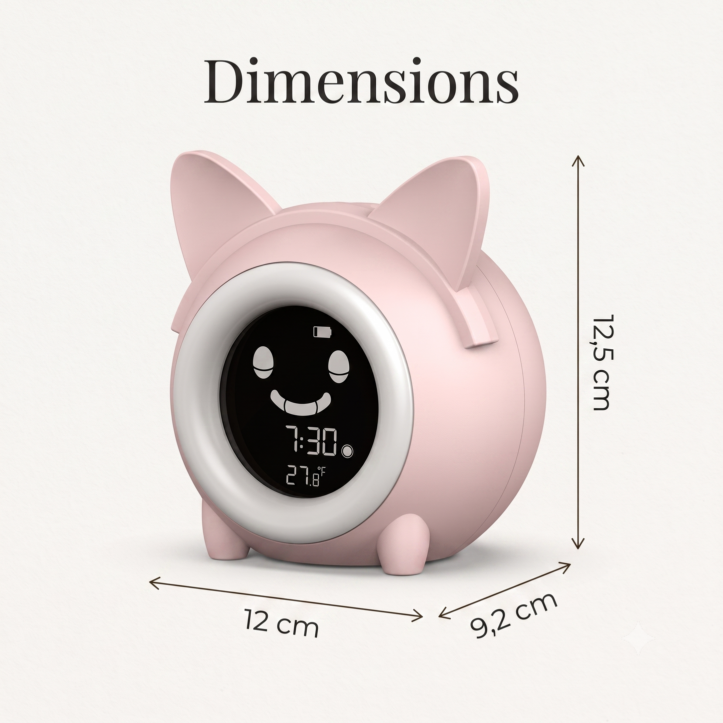 Réveil Enfant Tactile LED avec Affichage Température, Rechargeable – Tempéo