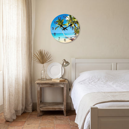 Horloge Murale Tropicale en Bois, Silencieuse – Palméa